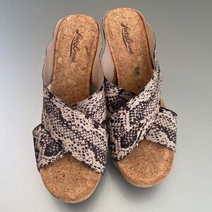 Lucky Brand Miller Cork Wedge Platform Sandal Size 9 M.